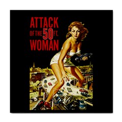 Attack Of The 50 Ft Woman Tile Coasters by Valentinaart