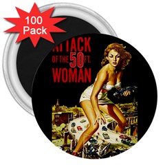 Attack Of The 50 Ft Woman 3  Magnets (100 Pack) by Valentinaart