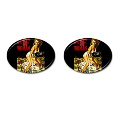 Attack Of The 50 Ft Woman Cufflinks (oval) by Valentinaart