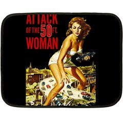 Attack Of The 50 Ft Woman Fleece Blanket (mini) by Valentinaart