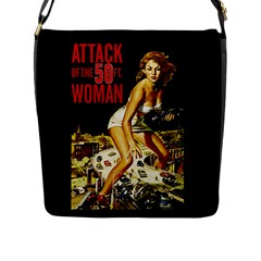 Attack Of The 50 Ft Woman Flap Messenger Bag (l)  by Valentinaart