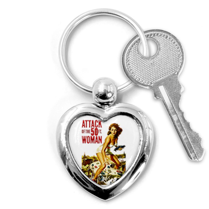 Attack of the 50 ft woman Key Chains (Heart) 