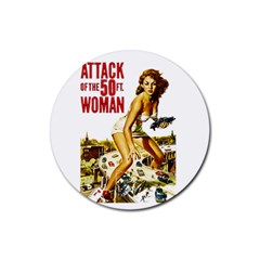 Attack of the 50 ft woman Rubber Round Coaster (4 pack) 