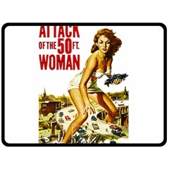 Attack of the 50 ft woman Double Sided Fleece Blanket (Large) 