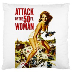 Attack of the 50 ft woman Large Flano Cushion Case (One Side)