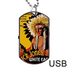 White Eagle Dog Tag Usb Flash (one Side) by Valentinaart