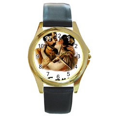 Carmen Round Gold Metal Watch by Valentinaart