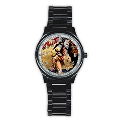 The War Of Wealth Stainless Steel Round Watch by Valentinaart