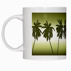 Tropical Sunset White Mugs by Valentinaart