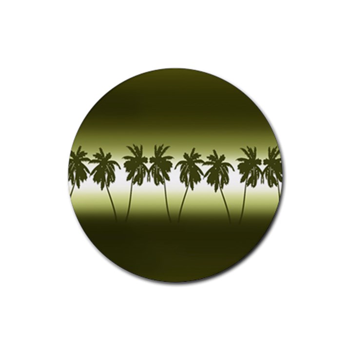 Tropical sunset Rubber Coaster (Round) 