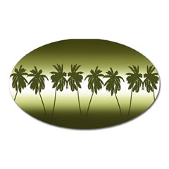 Tropical Sunset Oval Magnet by Valentinaart