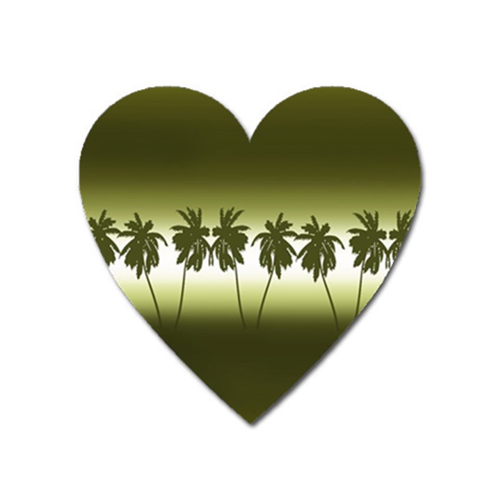 Tropical sunset Heart Magnet