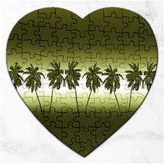 Tropical Sunset Jigsaw Puzzle (heart) by Valentinaart