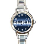 Tropical sunset Round Italian Charm Watch Front