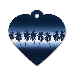 Tropical Sunset Dog Tag Heart (one Side) by Valentinaart