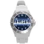 Tropical sunset Round Plastic Sport Watch (L) Front