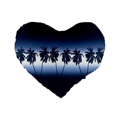 Tropical Sunset Standard 16  Premium Flano Heart Shape Cushions by Valentinaart