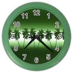 Tropical Sunset Color Wall Clocks by Valentinaart