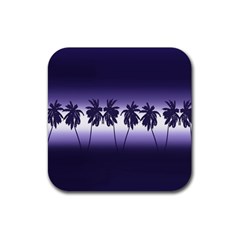 Tropical Sunset Rubber Coaster (square)  by Valentinaart