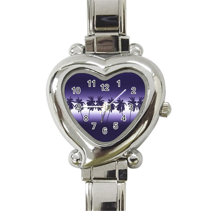 Tropical sunset Heart Italian Charm Watch