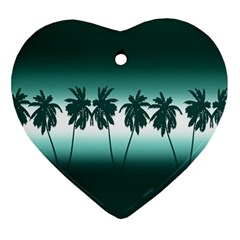 Tropical Sunset Ornament (heart) by Valentinaart