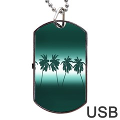 Tropical Sunset Dog Tag Usb Flash (one Side) by Valentinaart