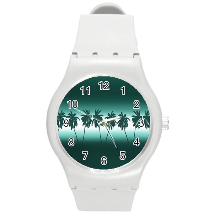 Tropical sunset Round Plastic Sport Watch (M)