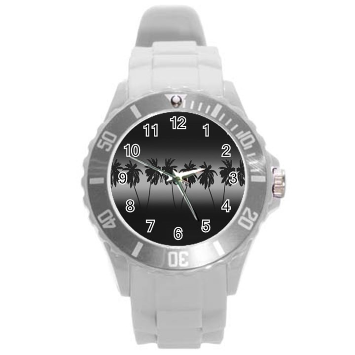 Tropical sunset Round Plastic Sport Watch (L)