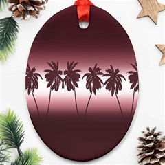 Tropical Sunset Oval Ornament (two Sides) by Valentinaart