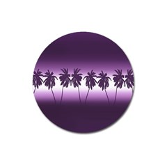 Tropical Sunset Magnet 3  (round) by Valentinaart