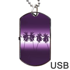 Tropical Sunset Dog Tag Usb Flash (two Sides) by Valentinaart