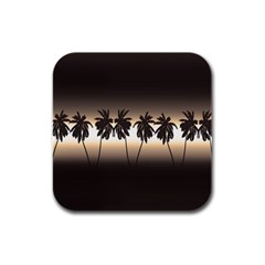 Tropical Sunset Rubber Square Coaster (4 Pack)  by Valentinaart