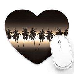 Tropical Sunset Heart Mousepads by Valentinaart