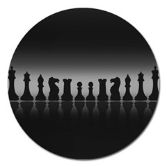 Chess Pieces Magnet 5  (round) by Valentinaart