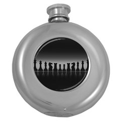 Chess Pieces Round Hip Flask (5 Oz) by Valentinaart