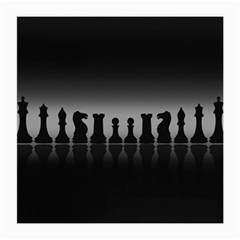 Chess Pieces Medium Glasses Cloth by Valentinaart