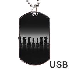 Chess Pieces Dog Tag Usb Flash (one Side) by Valentinaart