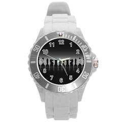 Chess Pieces Round Plastic Sport Watch (l) by Valentinaart