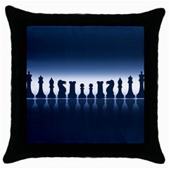 Chess Pieces Throw Pillow Case (black) by Valentinaart