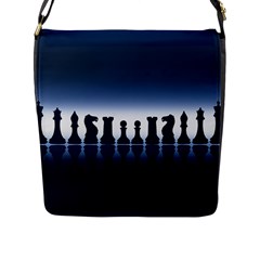 Chess Pieces Flap Messenger Bag (l)  by Valentinaart