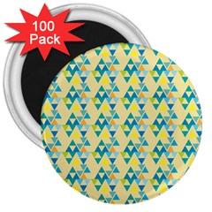 Colorful Triangle Pattern 3  Magnets (100 Pack) by berwies