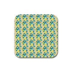 Colorful Triangle Pattern Rubber Square Coaster (4 Pack)  by berwies