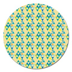 Colorful Triangle Pattern Magnet 5  (round) by berwies