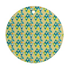 Colorful Triangle Pattern Round Ornament (two Sides) by berwies