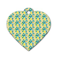 Colorful Triangle Pattern Dog Tag Heart (two Sides) by berwies