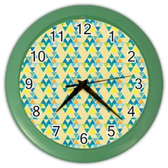 Colorful Triangle Pattern Color Wall Clocks by berwies