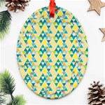 colorful triangle pattern Oval Filigree Ornament (Two Sides) Back