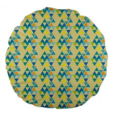 Colorful Triangle Pattern Large 18  Premium Round Cushions by berwies