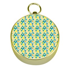 Colorful Triangle Pattern Gold Compasses by berwies