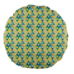 Colorful Triangle Pattern Large 18  Premium Flano Round Cushions by berwies